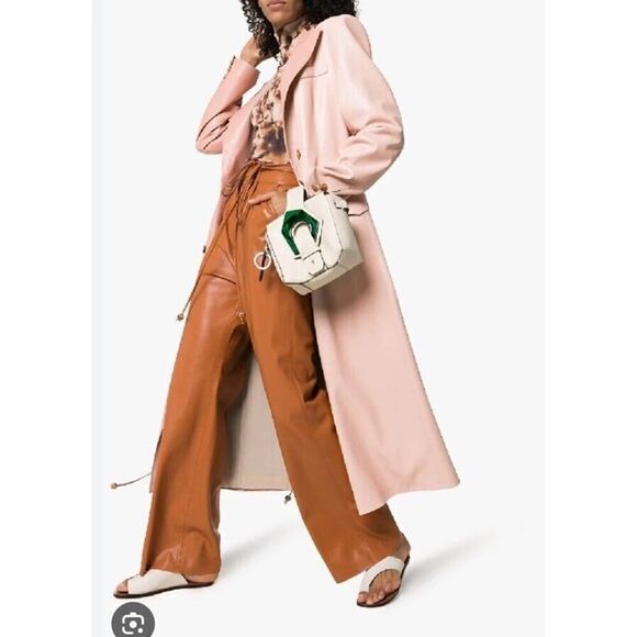 Nanushka Manila vegan leather trench coat Pink Small - Picture 3 of 16